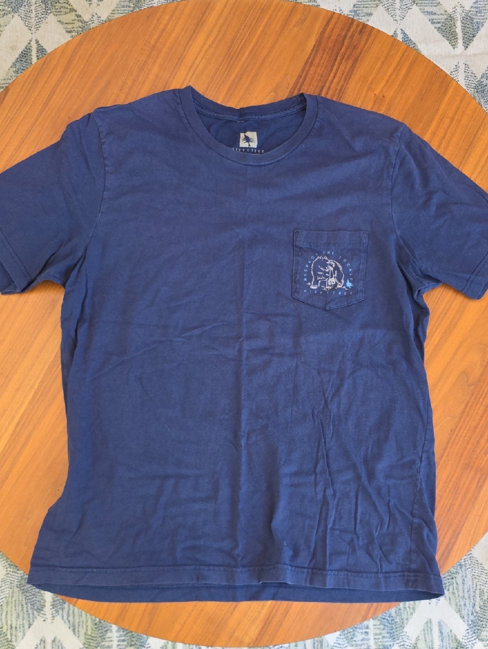 Hippytree Mens Nature Photography Collection Navy Pocket Tee